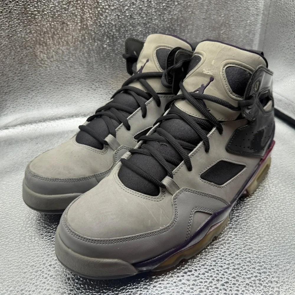 Size 10 Jordan Flight Club 91 Mens Grey Pink Good 555475-028 Night Stadium